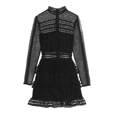 tiered guipure lace dress